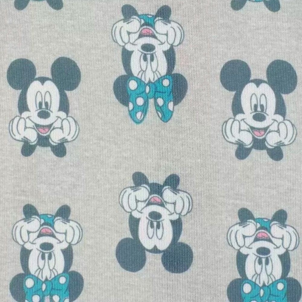 Disney Baby Mickey Minnie Mouse 2 Pack Footed Sleeper Pajamas White Grey 12M New - Picture 8 of 9